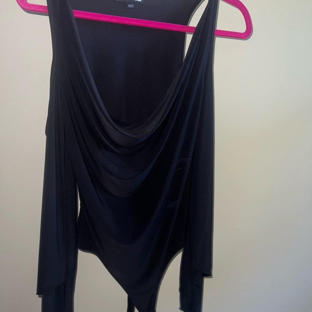 Black Draped Sleeveless Top
